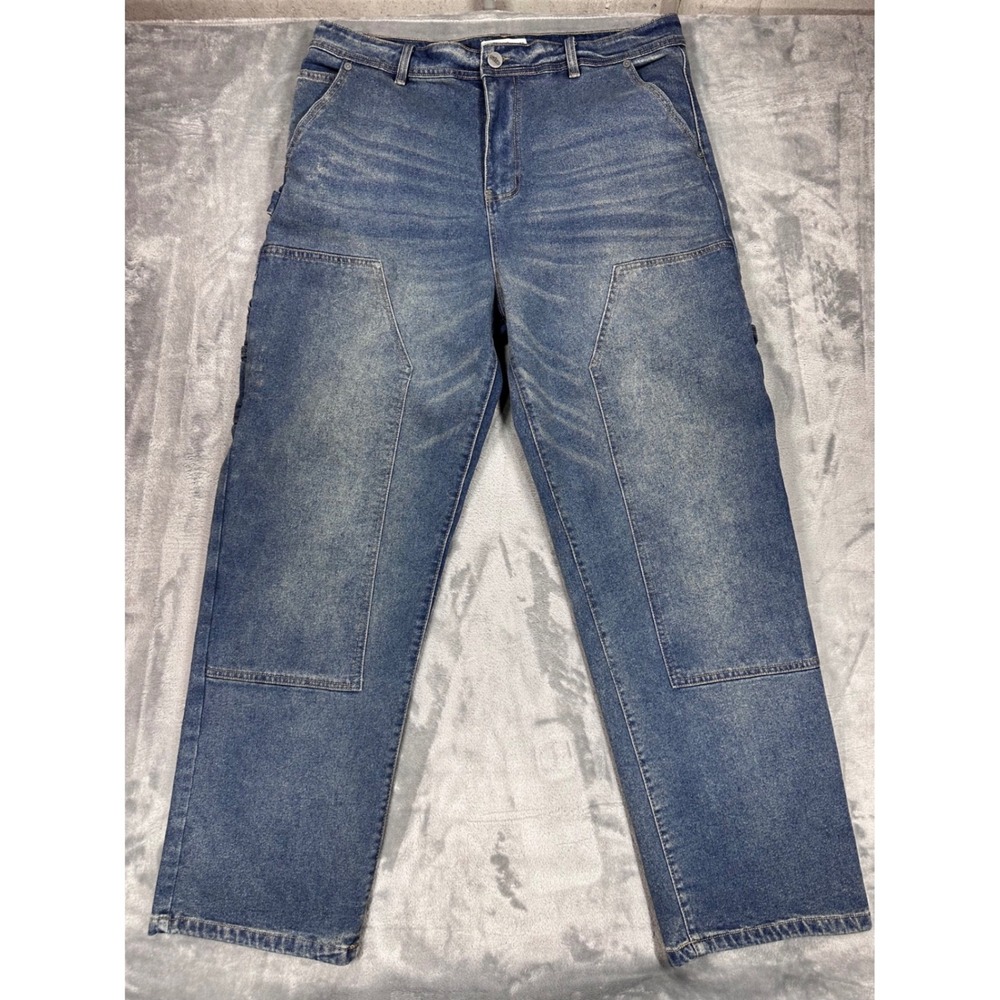 Public‎ Supply NYC Baggy Carpenter Jeans Mens 38 Blue Double Knee Workwear
